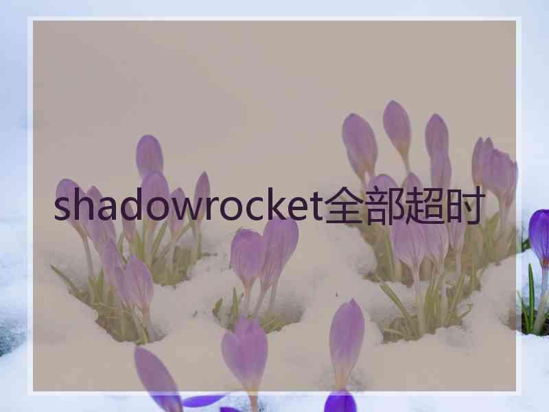 shadowrocket全部超时