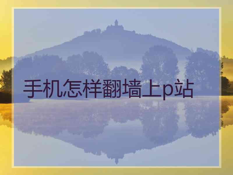 手机怎样翻墙上p站