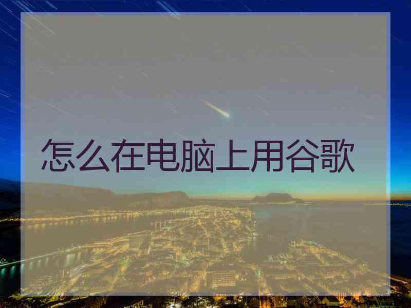 怎么在电脑上用谷歌