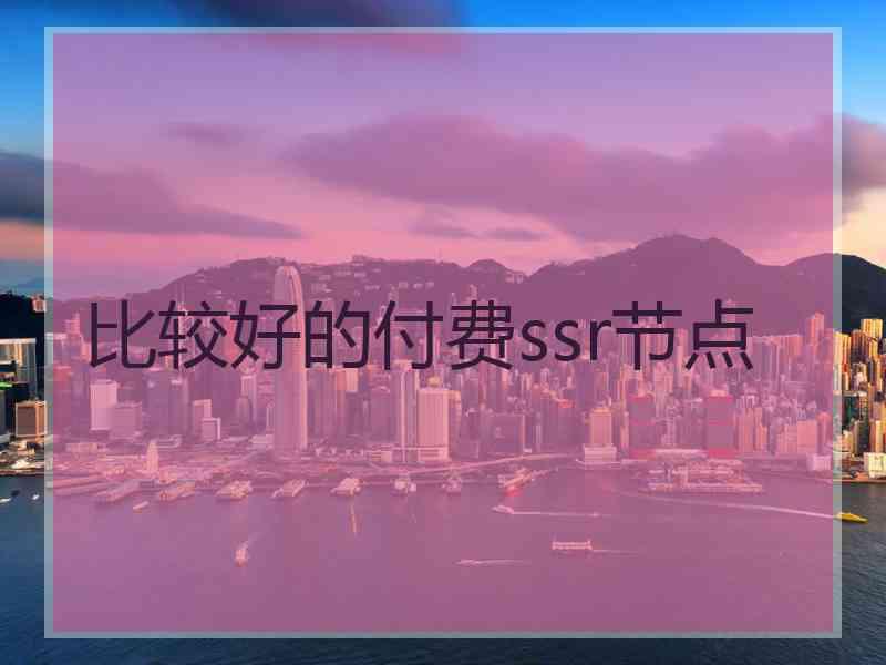 比较好的付费ssr节点