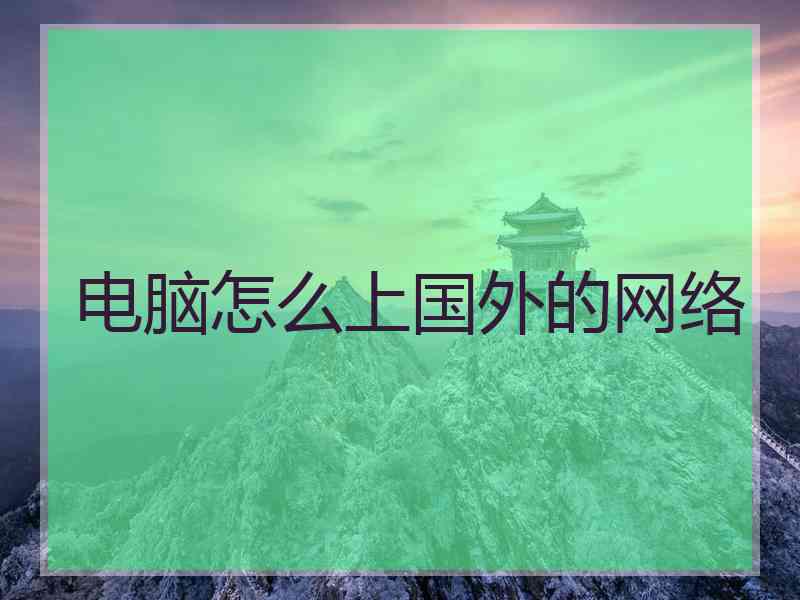 电脑怎么上国外的网络