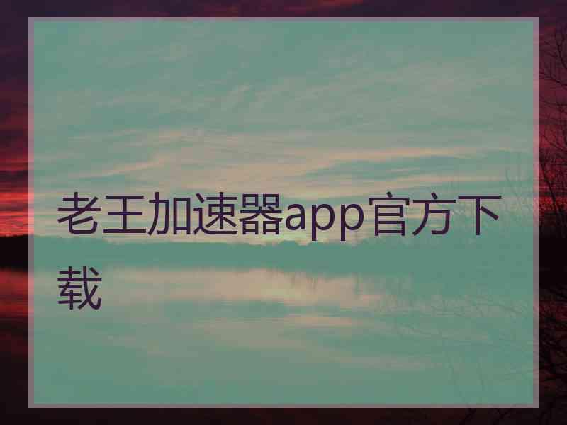 老王加速器app官方下载