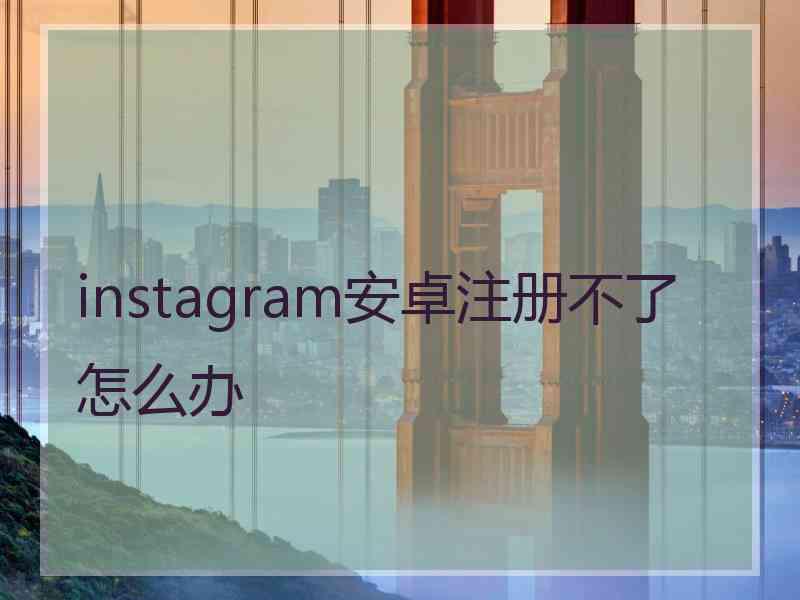 instagram安卓注册不了怎么办