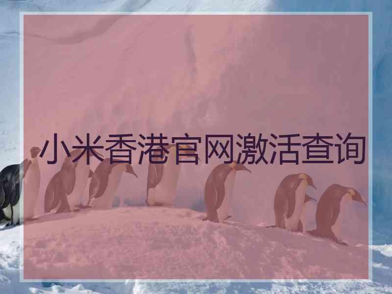 小米香港官网激活查询