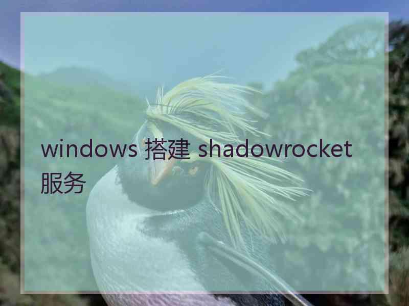 windows 搭建 shadowrocket 服务