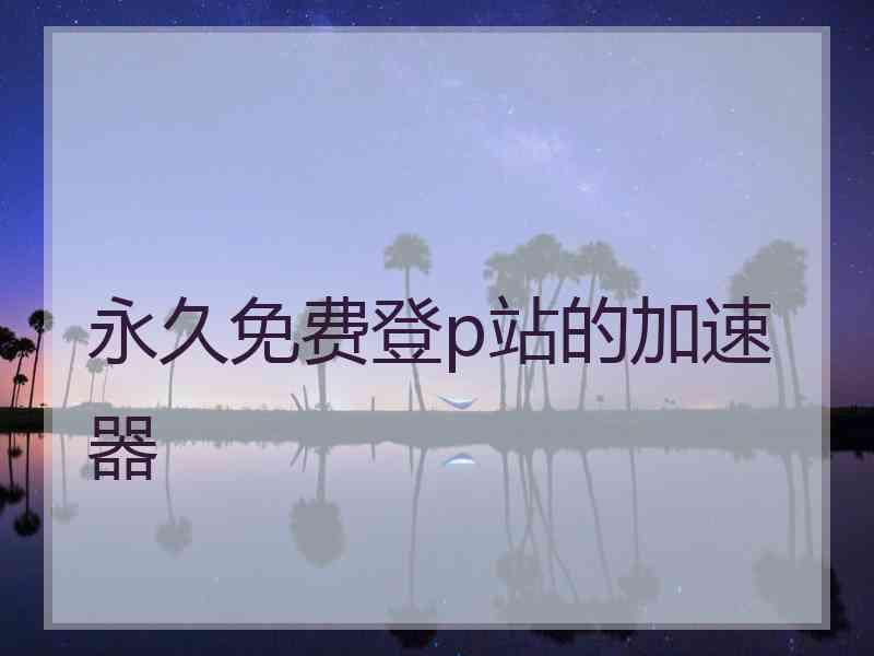 永久免费登p站的加速器