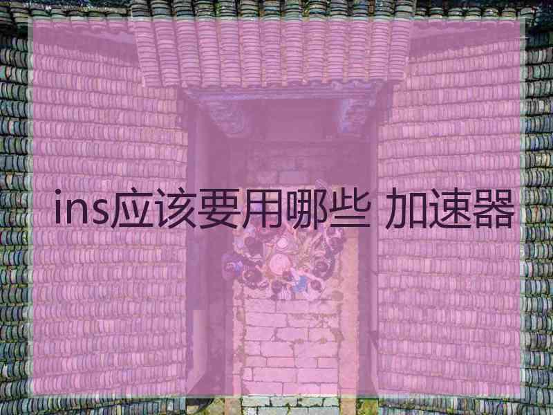 ins应该要用哪些 加速器