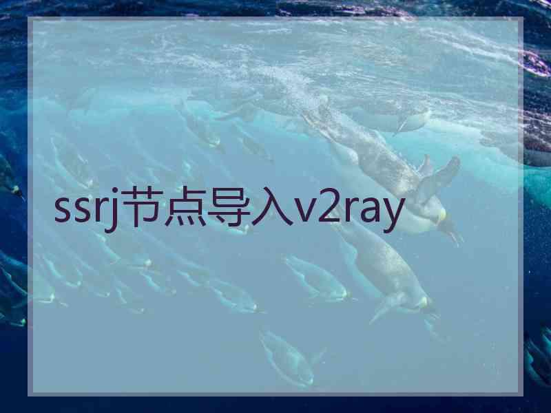 ssrj节点导入v2ray