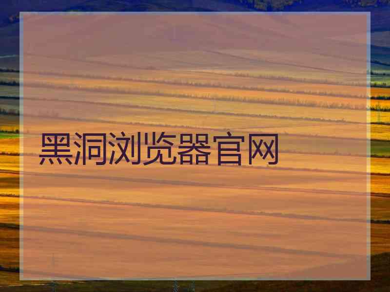 黑洞浏览器官网