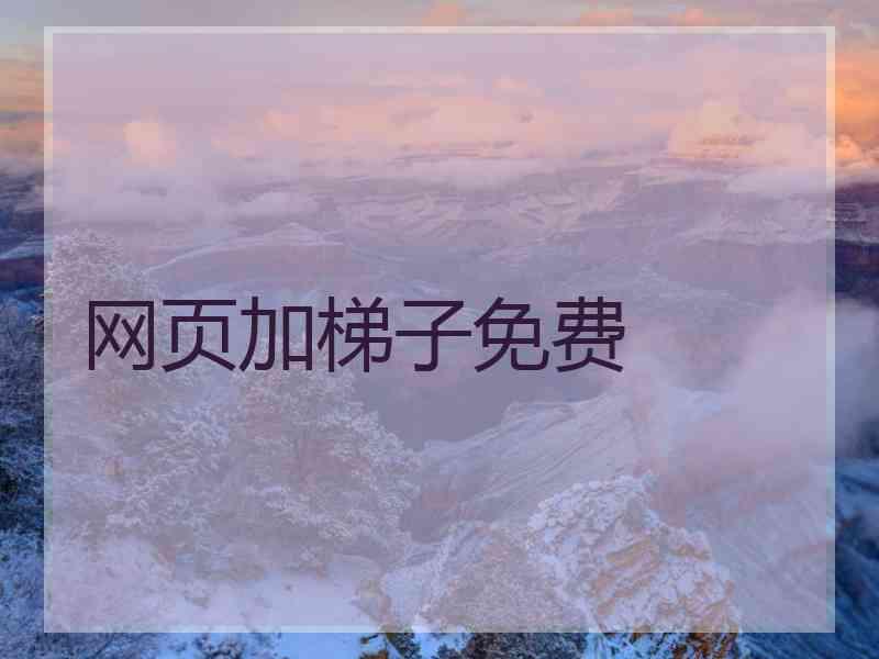 网页加梯子免费