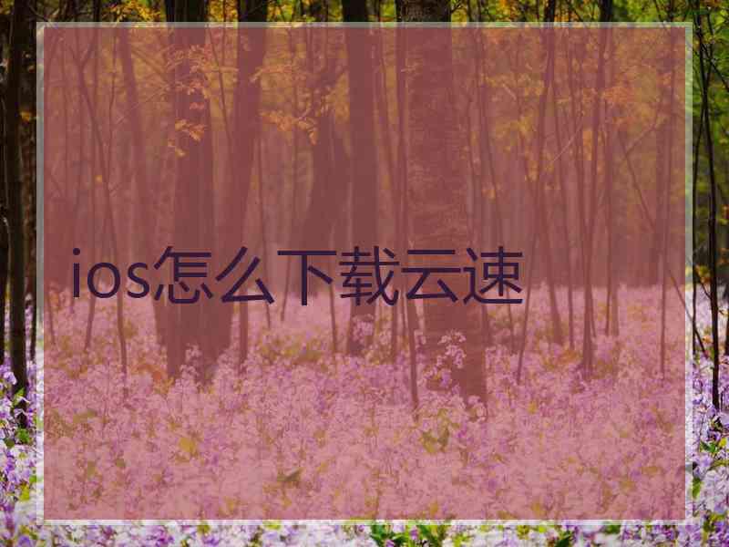 ios怎么下载云速