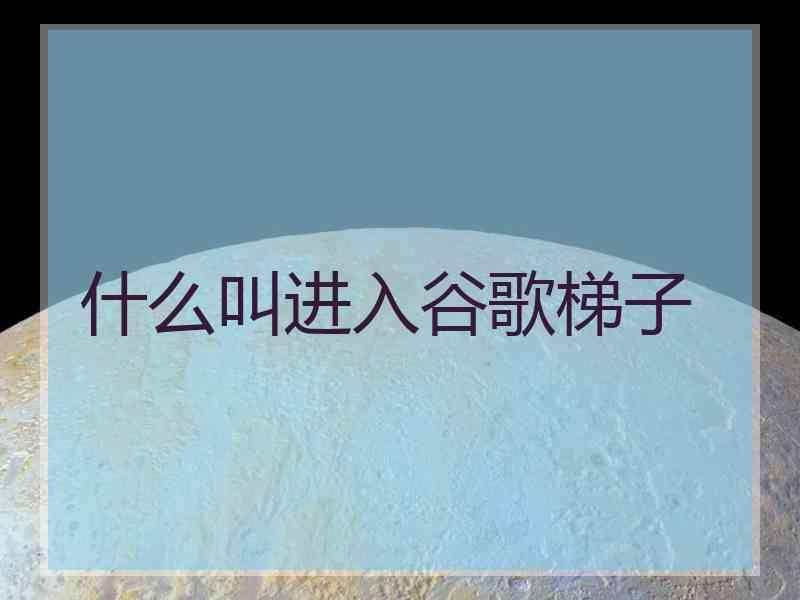 什么叫进入谷歌梯子