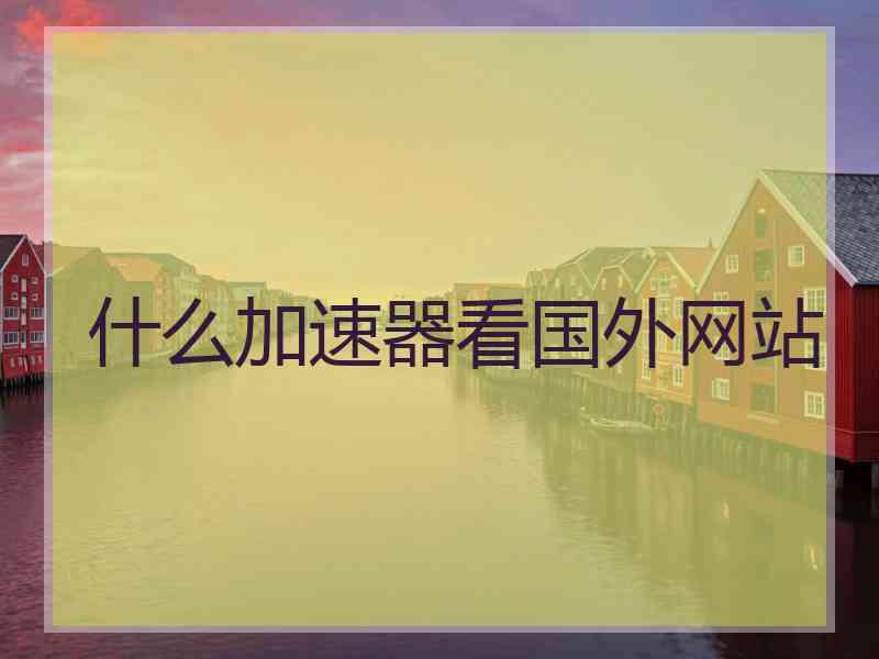 什么加速器看国外网站