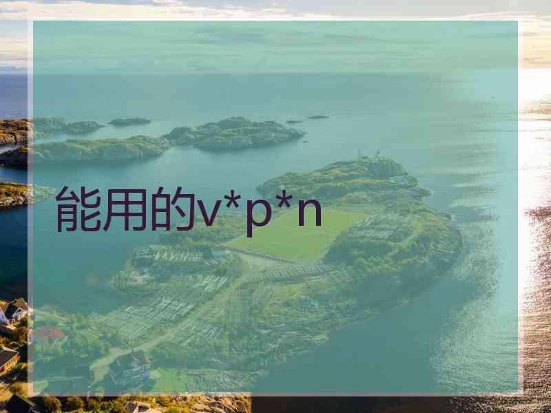 能用的v*p*n