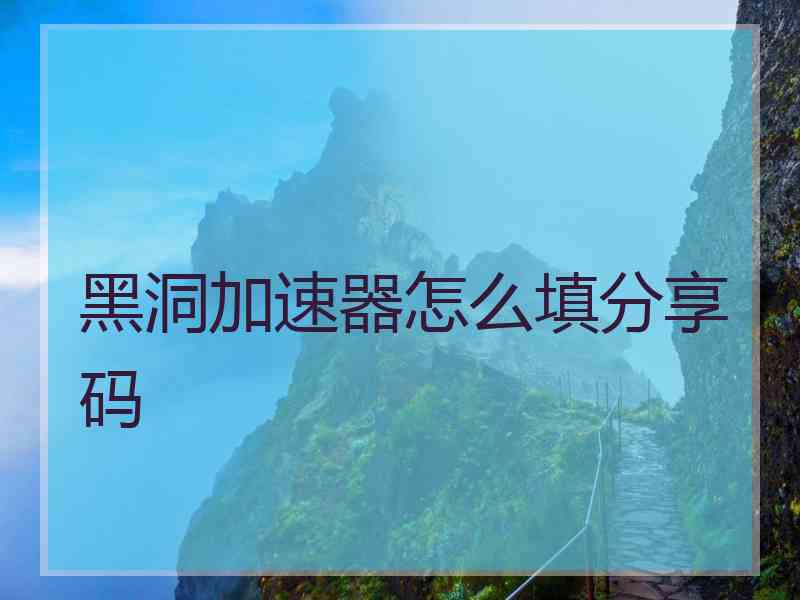 黑洞加速器怎么填分享码