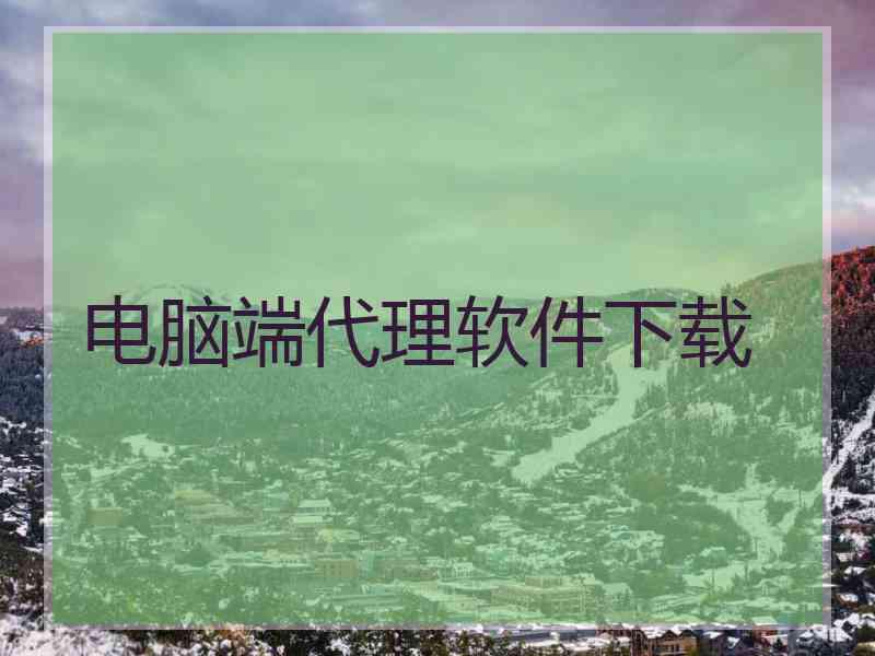 电脑端代理软件下载