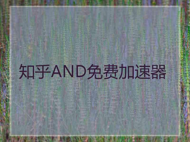 知乎AND免费加速器