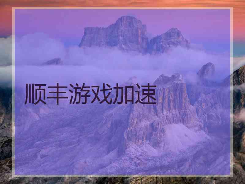 顺丰游戏加速