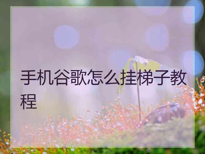 手机谷歌怎么挂梯子教程