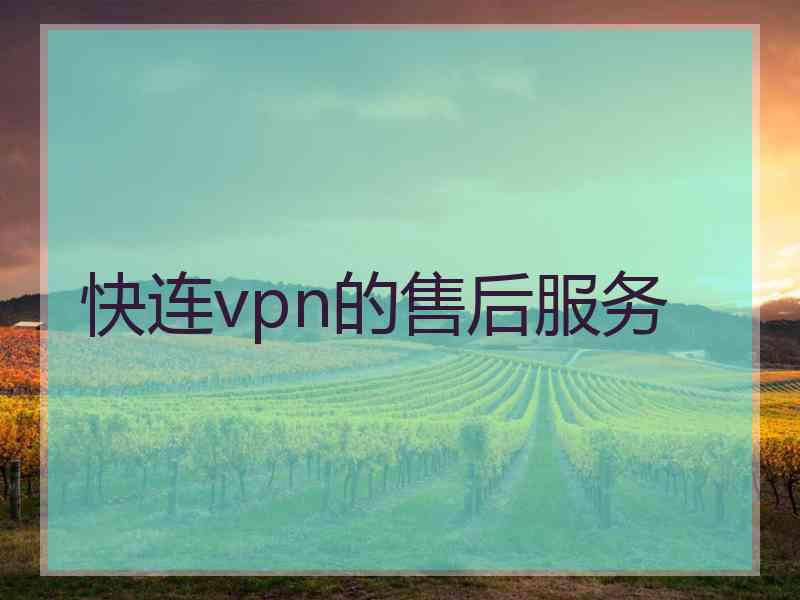 快连vpn的售后服务