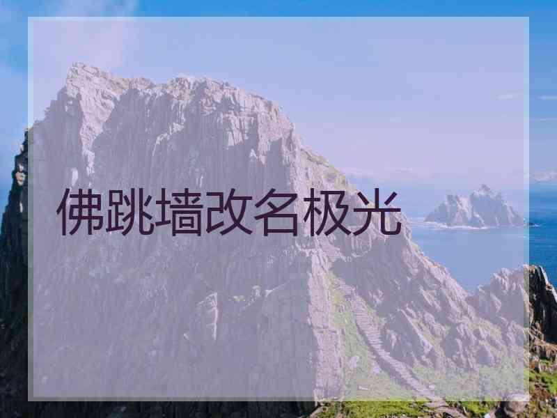 佛跳墙改名极光