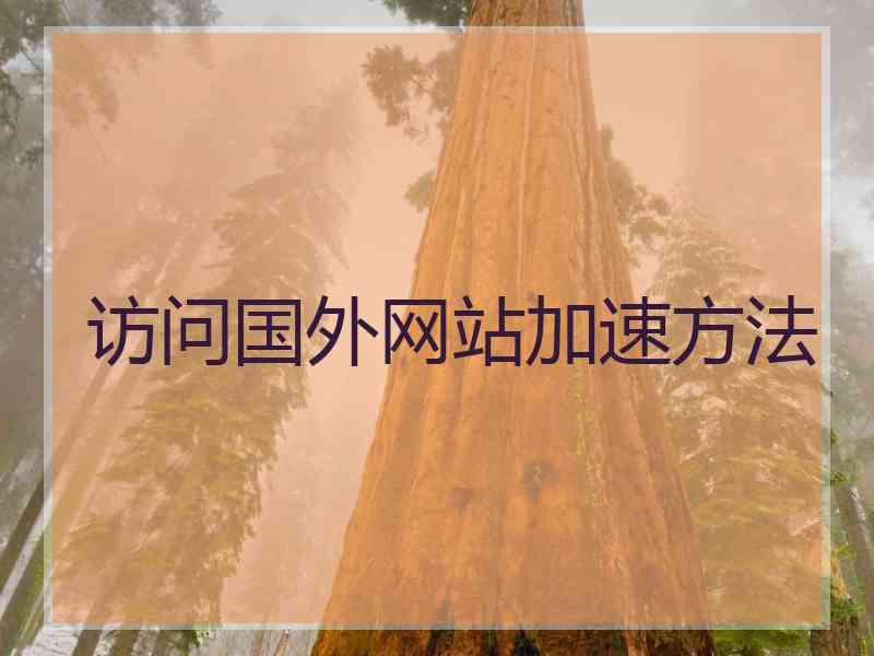 访问国外网站加速方法