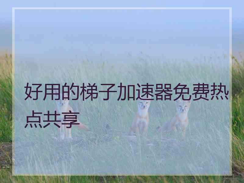 好用的梯子加速器免费热点共享