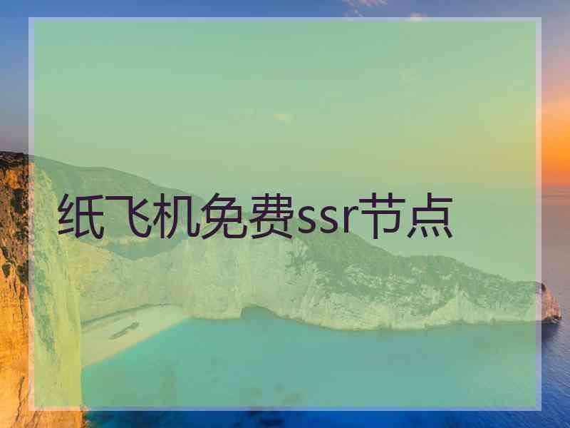纸飞机免费ssr节点