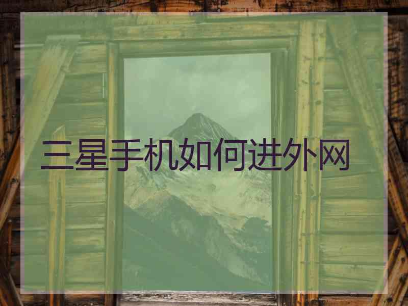 三星手机如何进外网