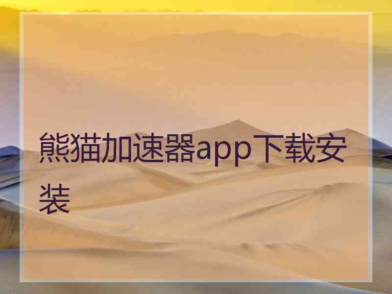 熊猫加速器app下载安装