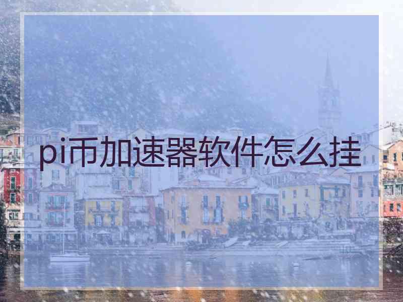 pi币加速器软件怎么挂