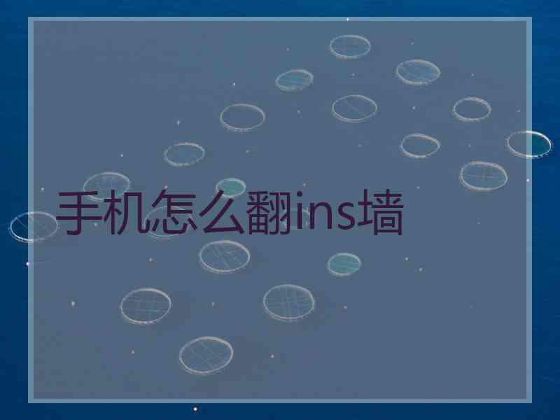手机怎么翻ins墙