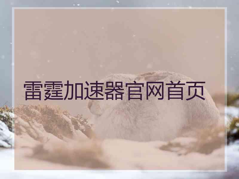 雷霆加速器官网首页