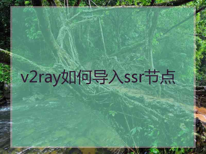 v2ray如何导入ssr节点
