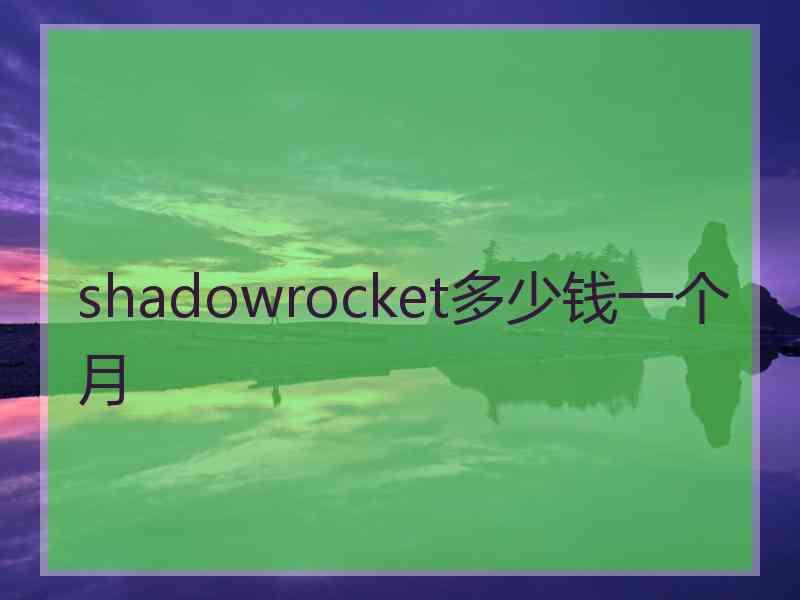 shadowrocket多少钱一个月