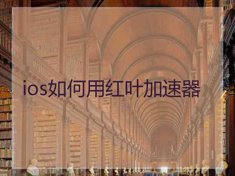 ios如何用红叶加速器