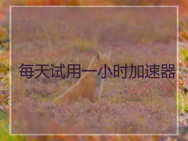 每天试用一小时加速器